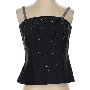 Beaded Black Tank Top